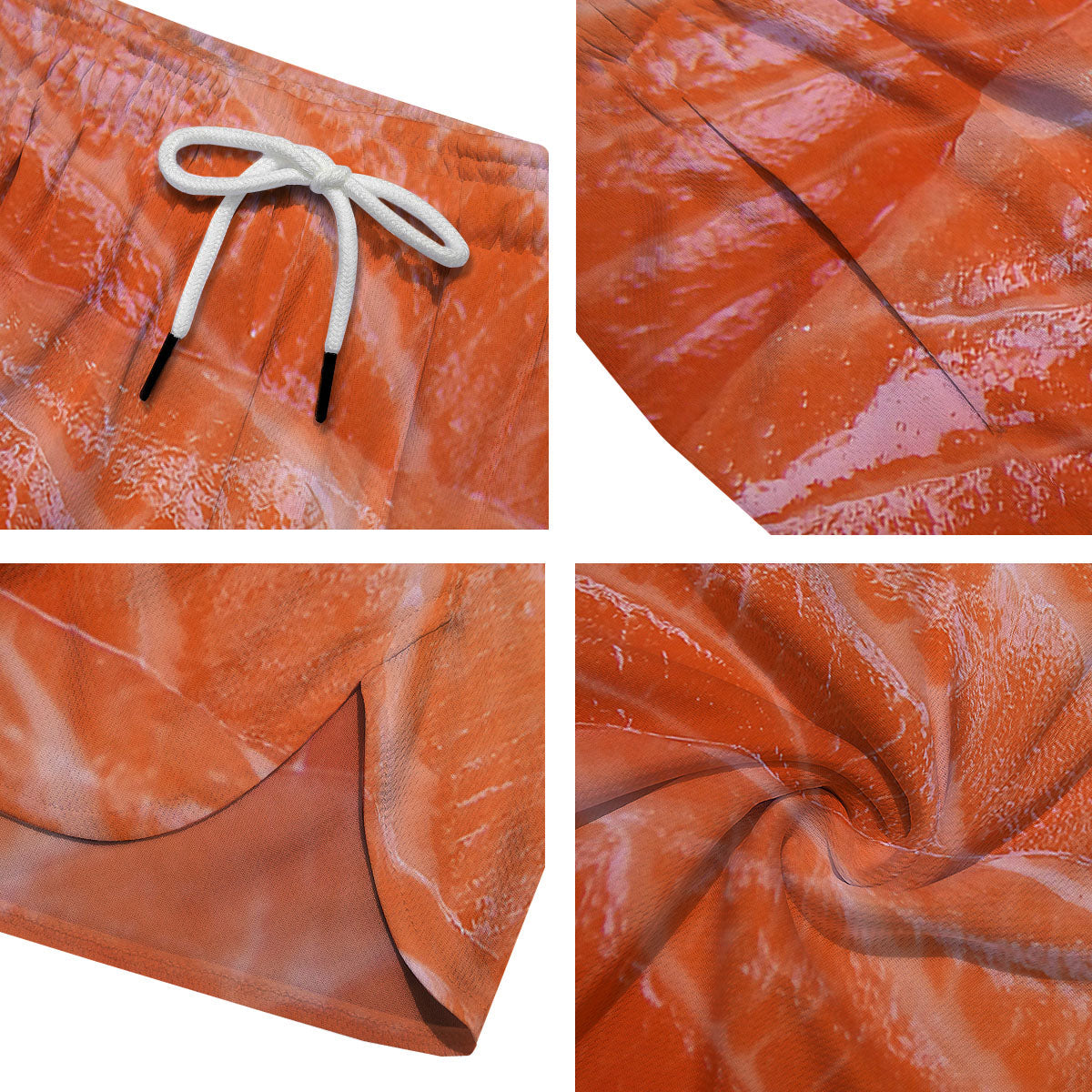 Salmon Print Men's Running Shorts-grizzshop