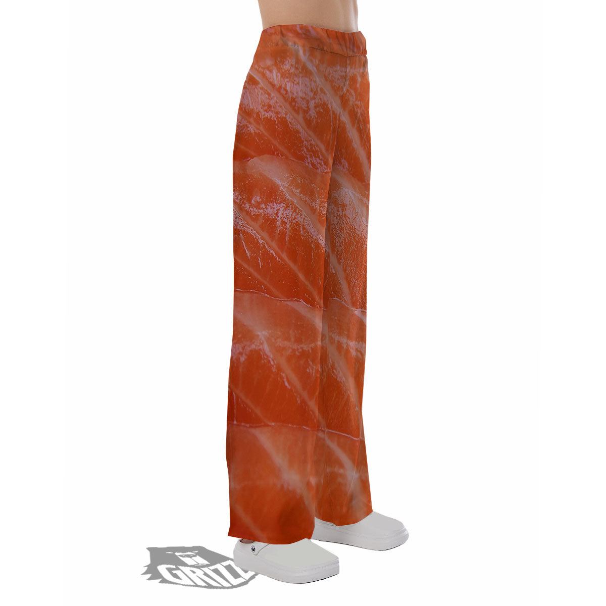Salmon Print Pajama Pants-grizzshop