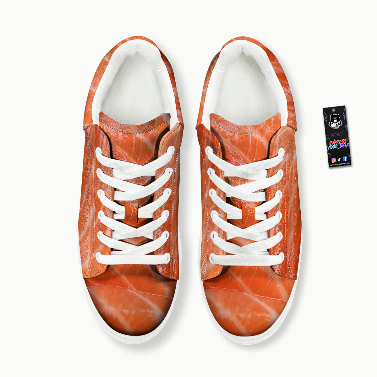 Salmon Print Platform Shoes-grizzshop