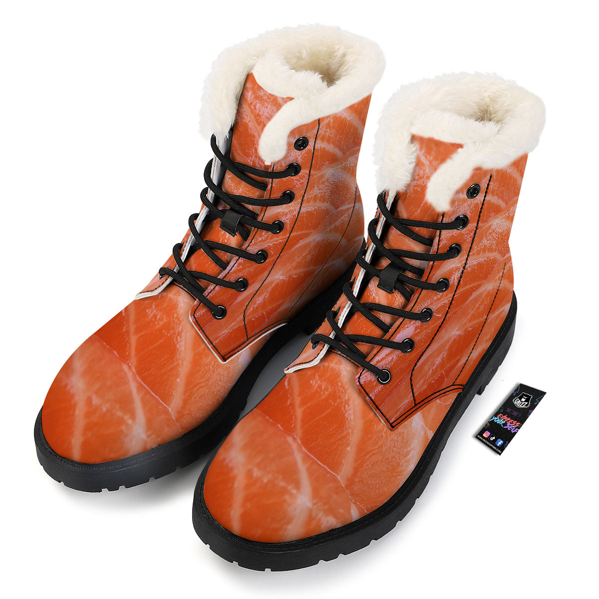 Salmon Print Winter Boots-grizzshop