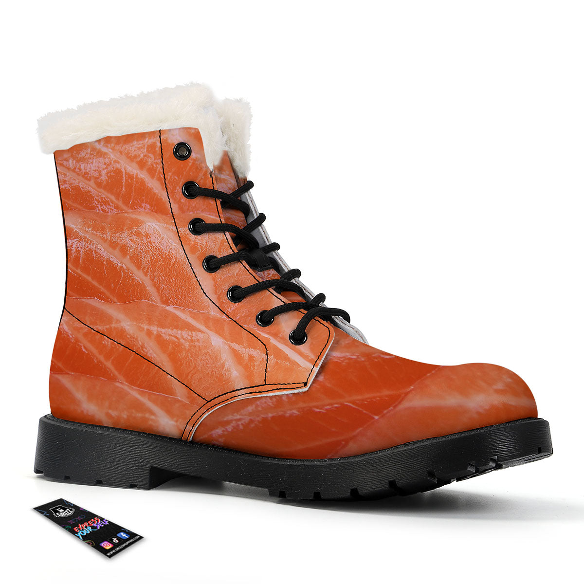 Salmon Print Winter Boots-grizzshop