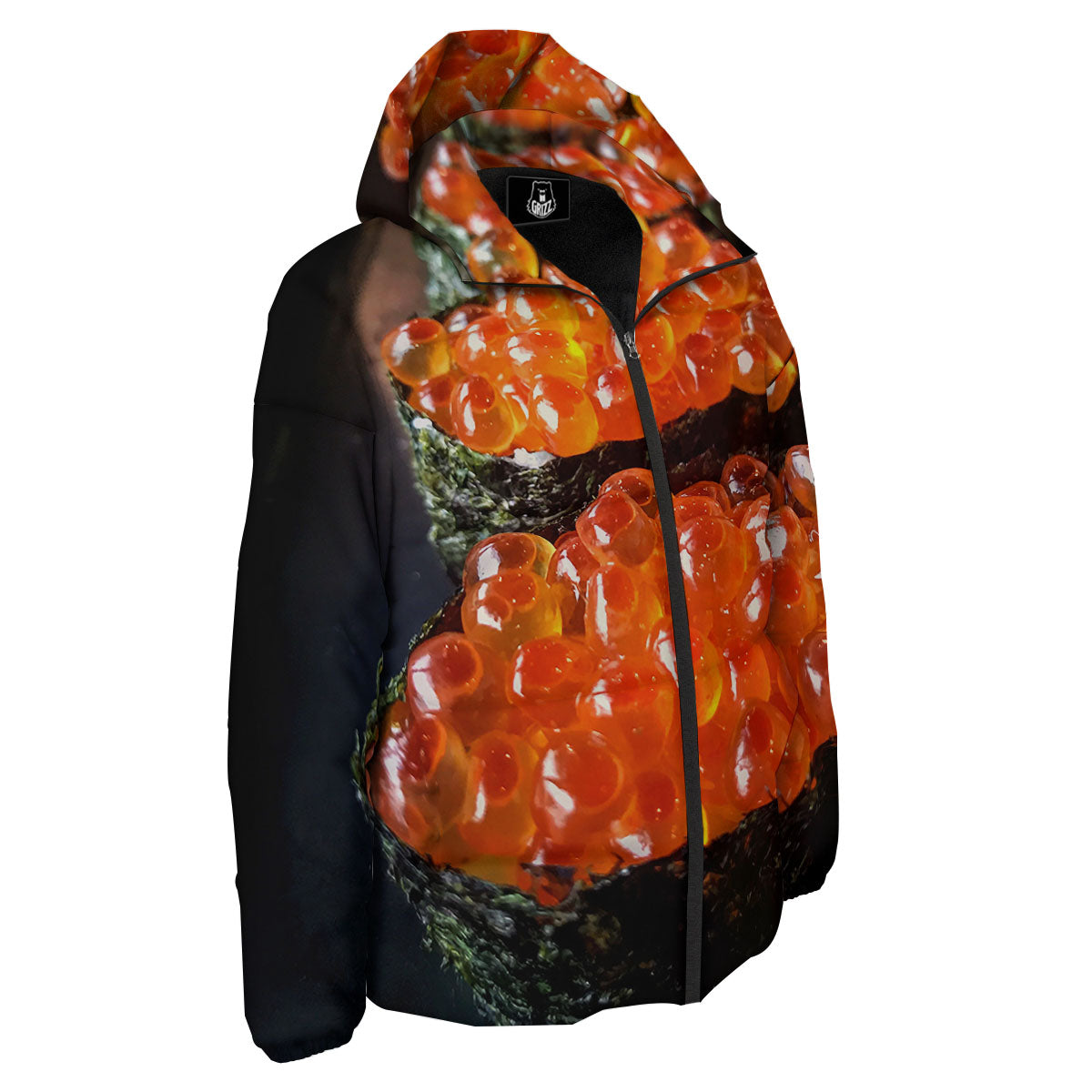 Salmon Roe Sushi Print Down Jacket-grizzshop