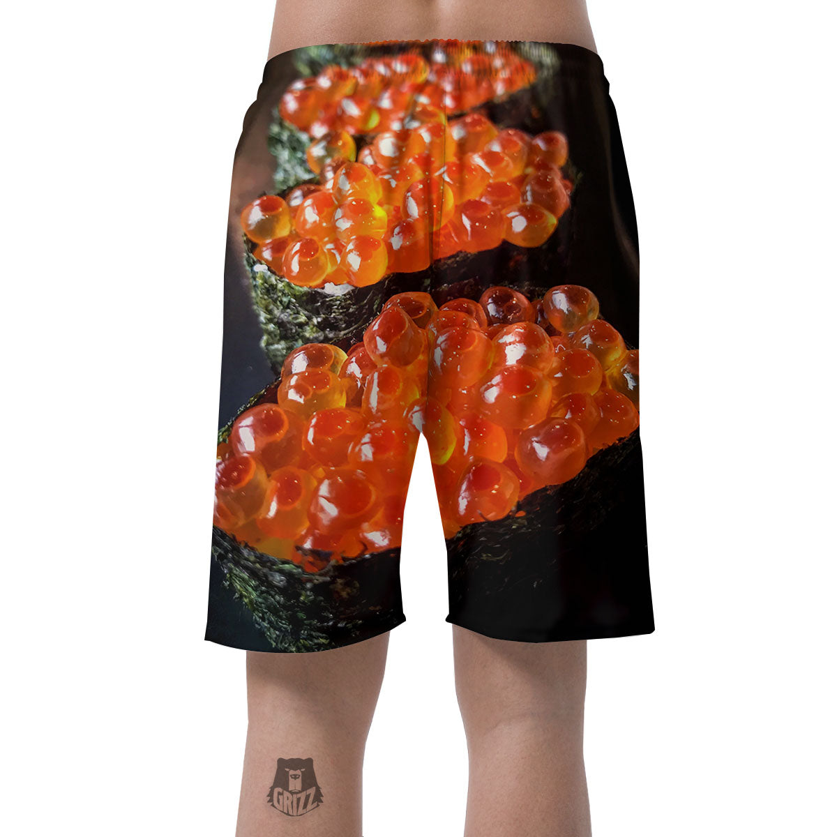 Salmon Roe Sushi Print Men's Shorts-grizzshop