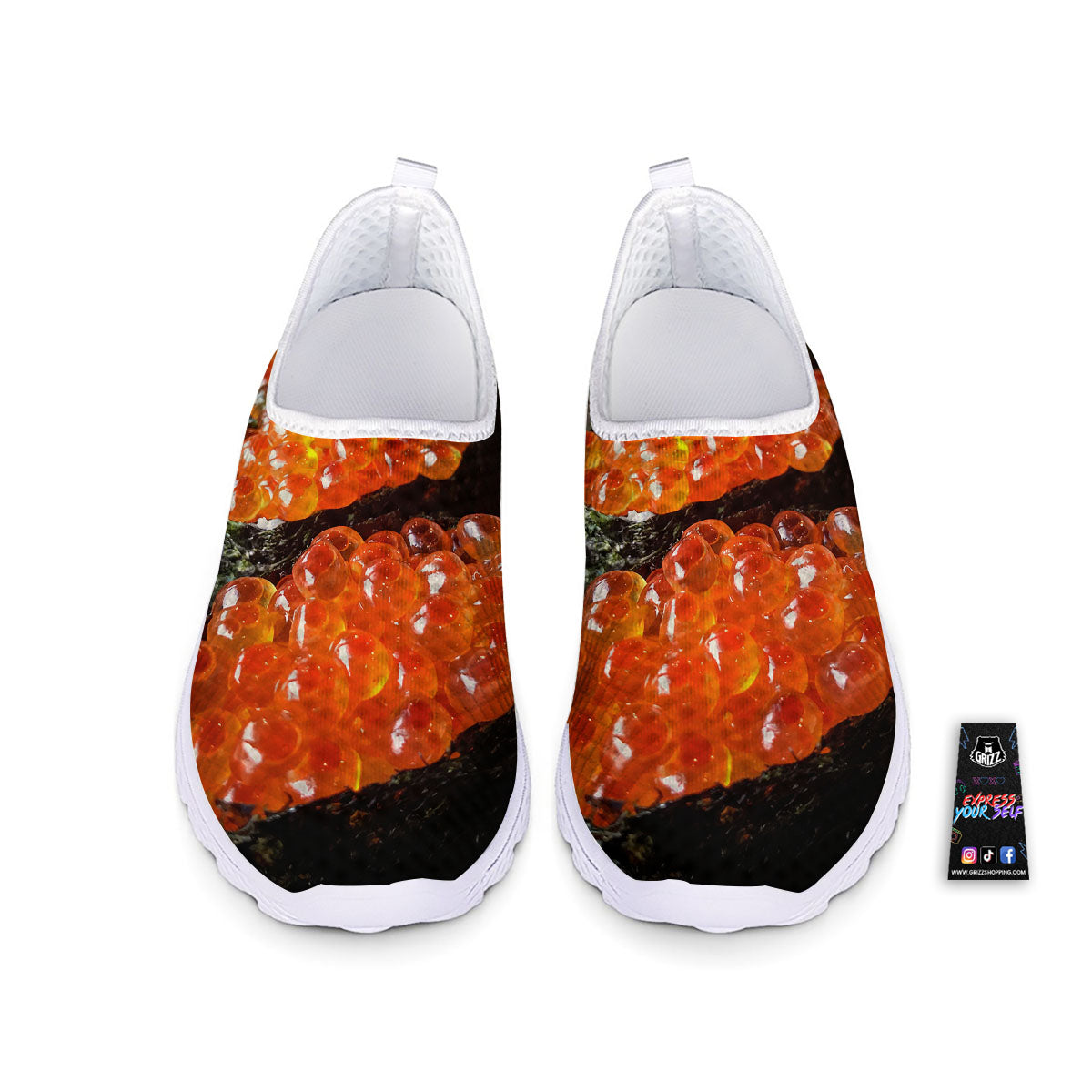 Salmon Roe Sushi Print Nurse Shoes-grizzshop