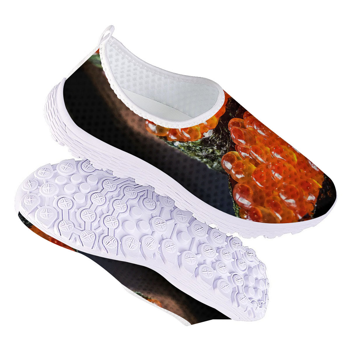Salmon Roe Sushi Print Nurse Shoes-grizzshop
