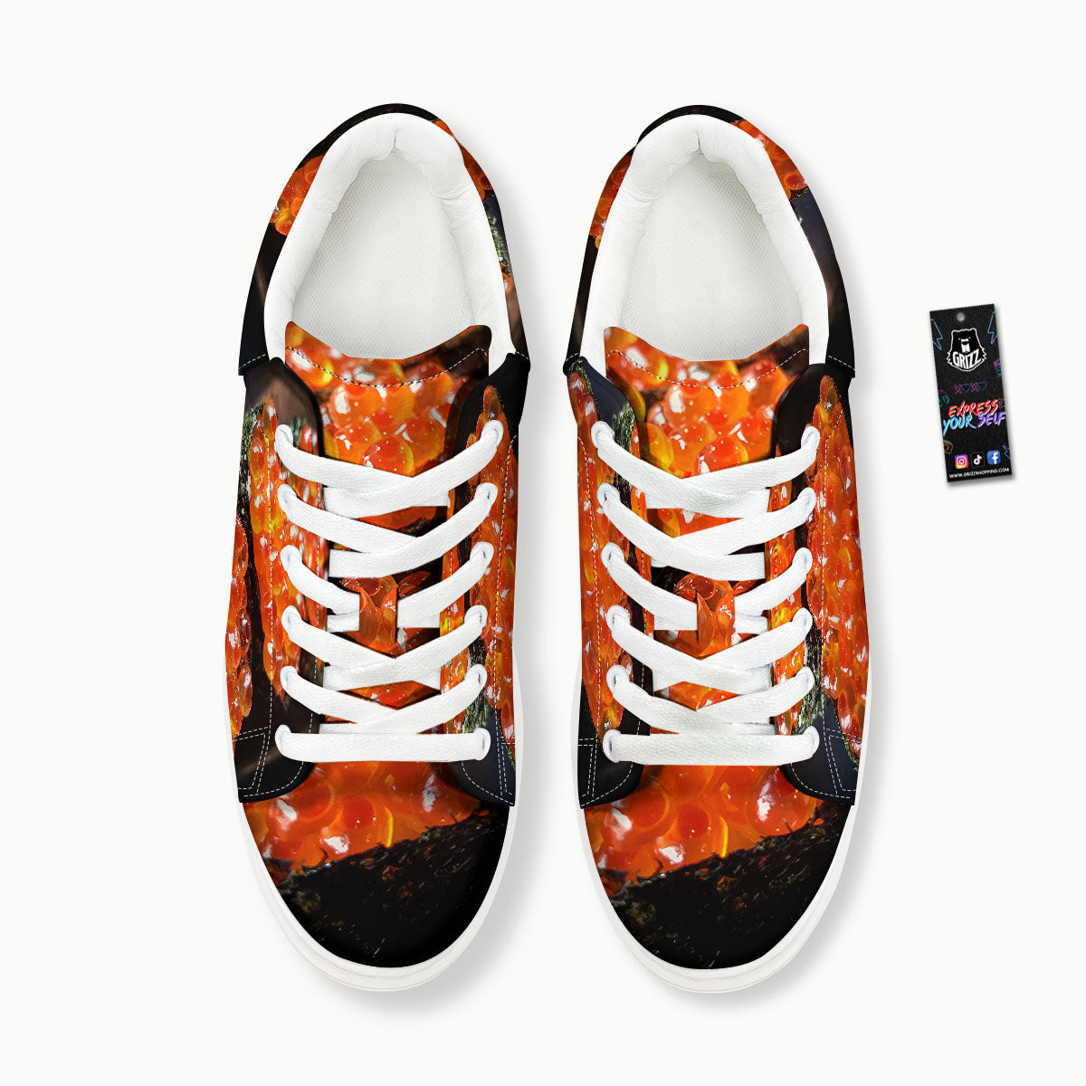 Salmon Roe Sushi Print Platform Shoes-grizzshop