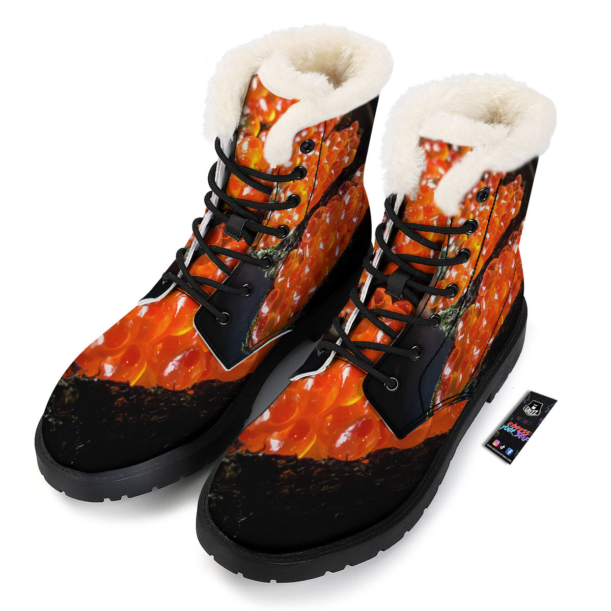 Salmon Roe Sushi Print Winter Boots-grizzshop