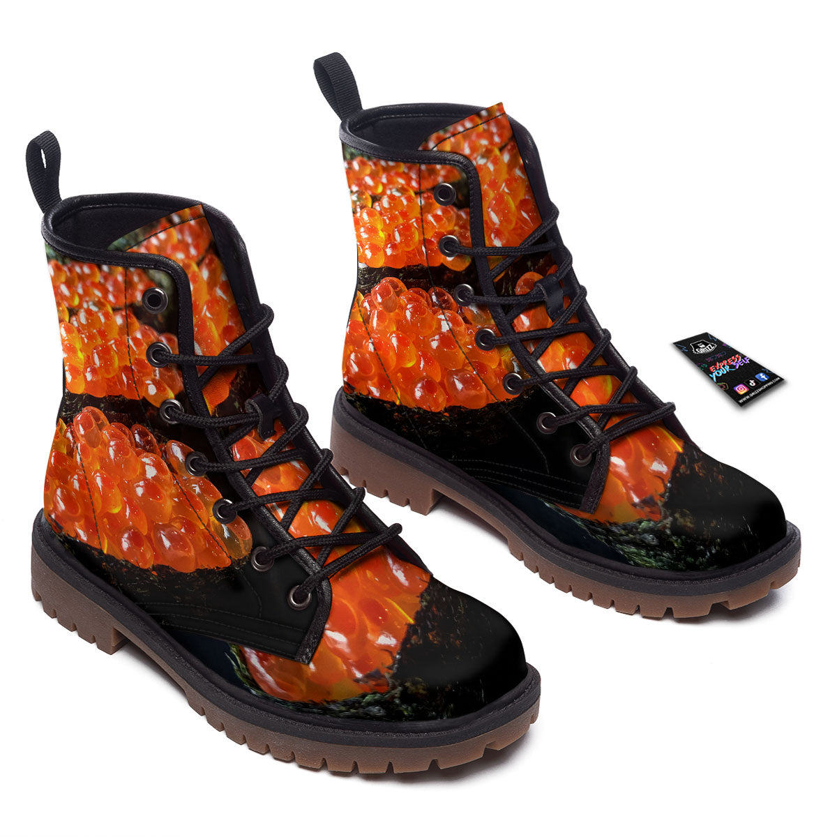 Salmon Roe Sushi Print Work Boots-grizzshop