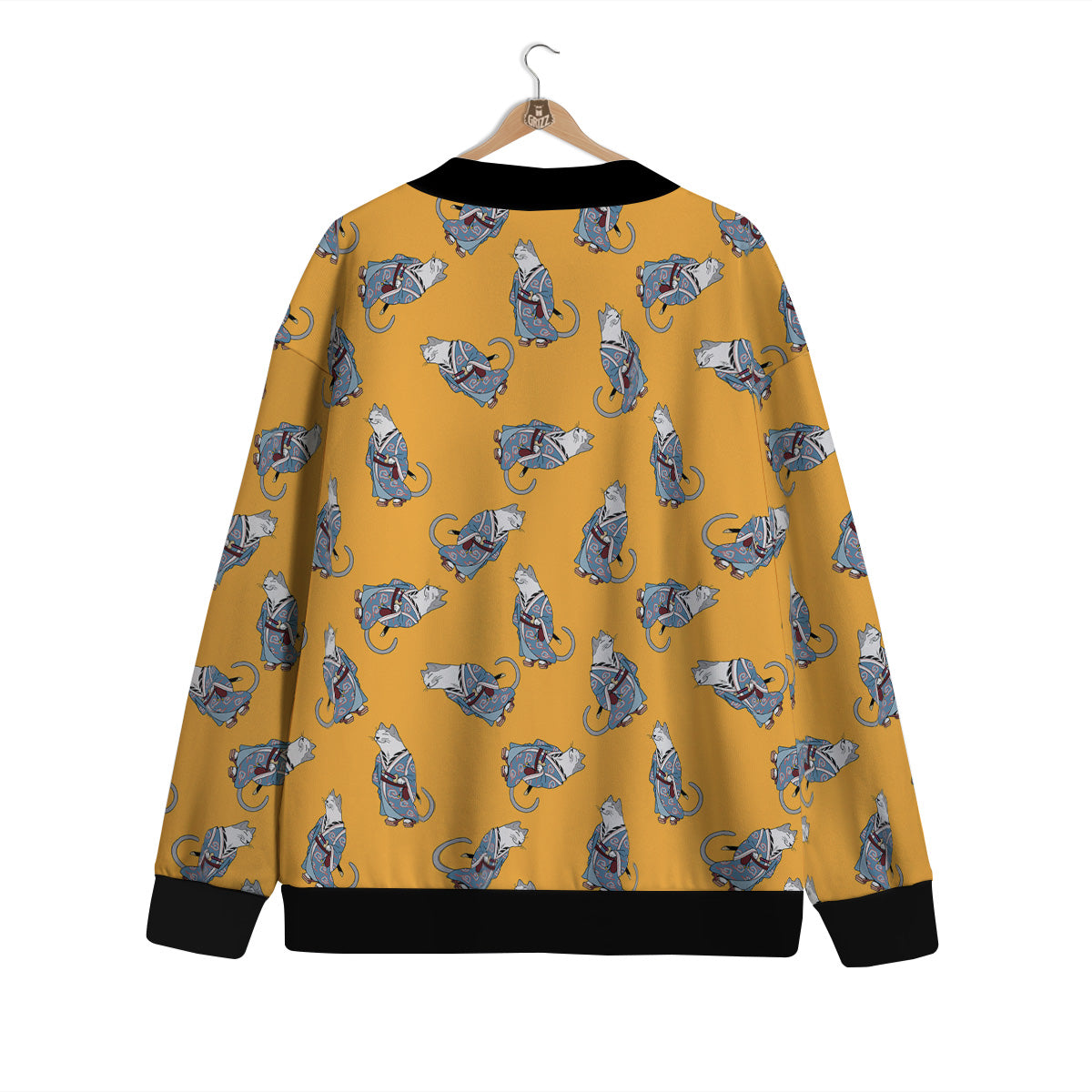 Samurai Cat Print Pattern Cardigan-grizzshop
