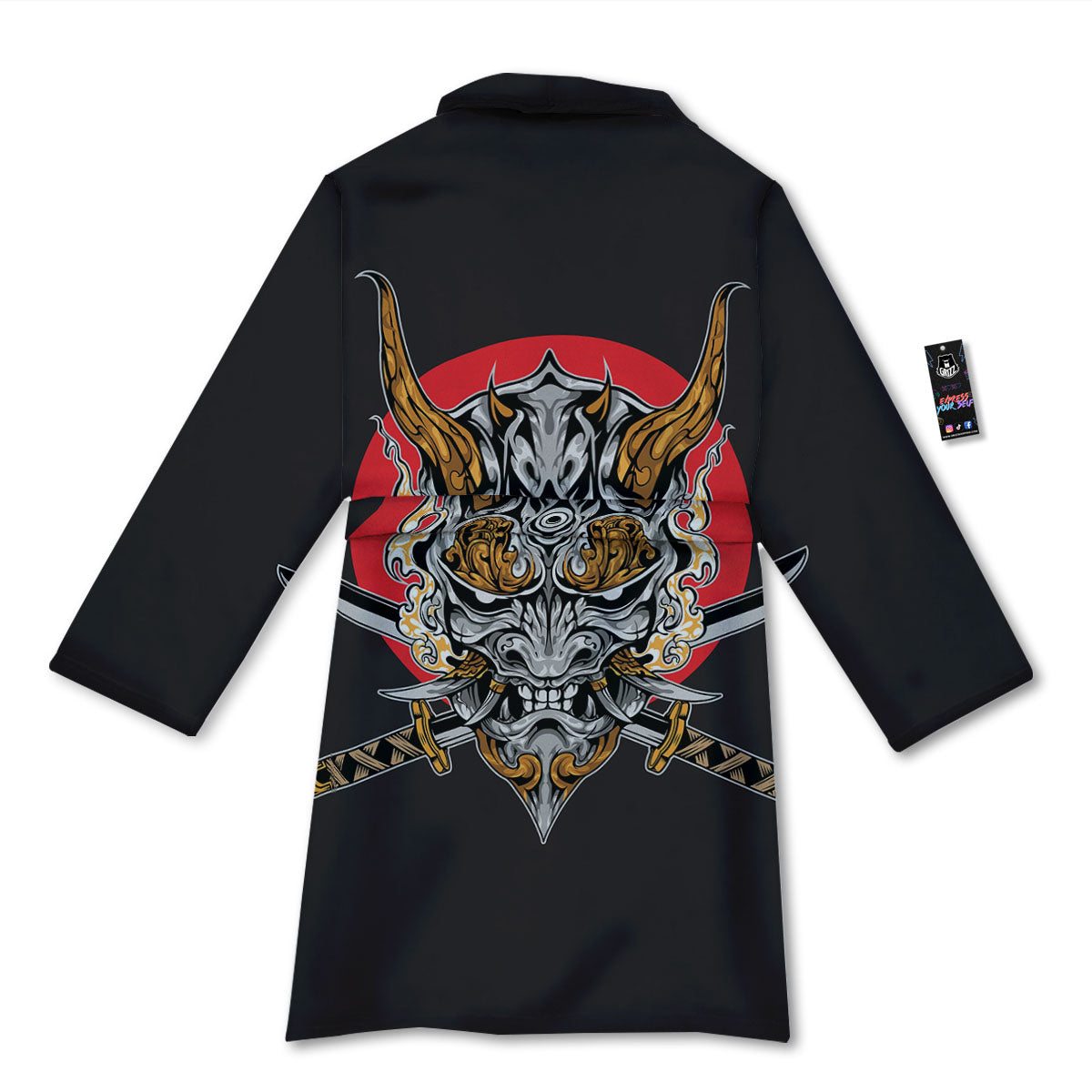 Samurai Demon Print Bathrobe-grizzshop