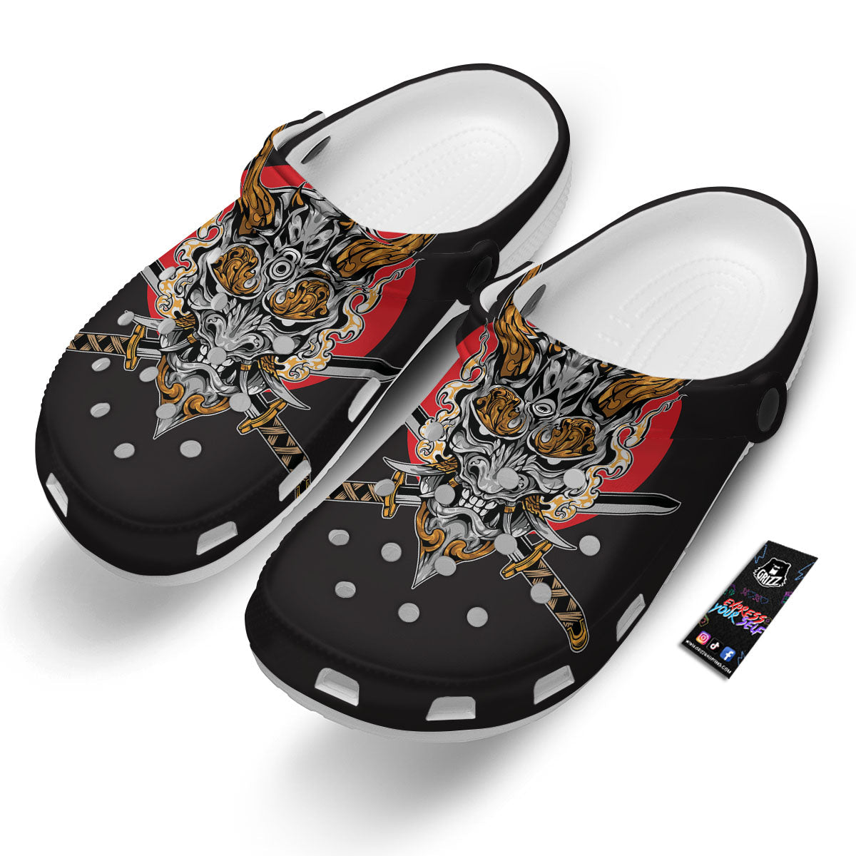 Samurai Demon Print Clog-grizzshop