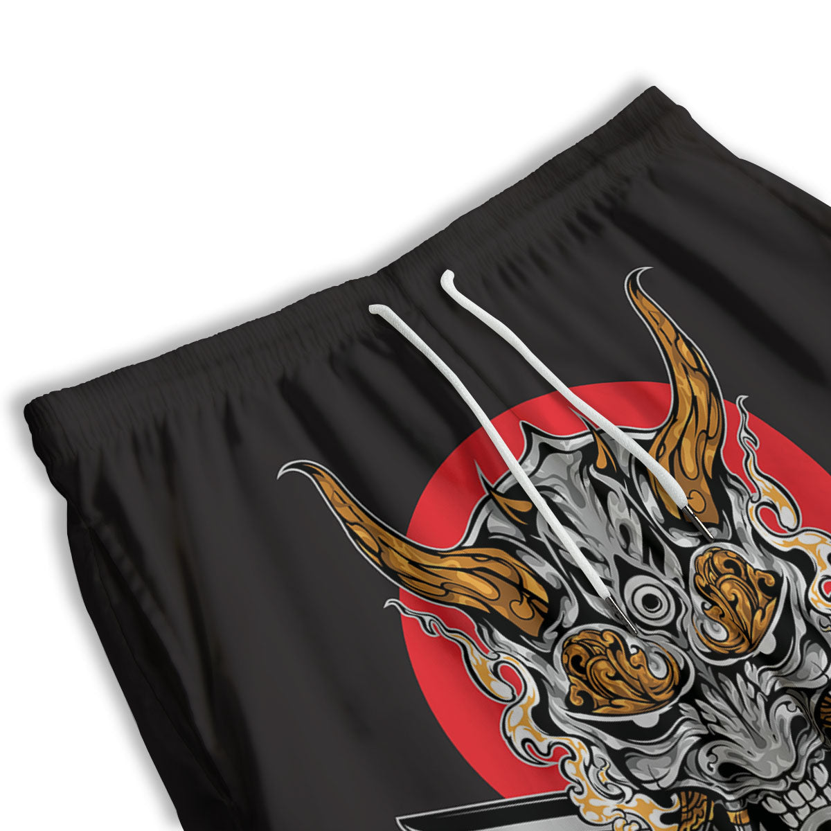 Skull Punk Monochrome Print Men's Athletic Shorts