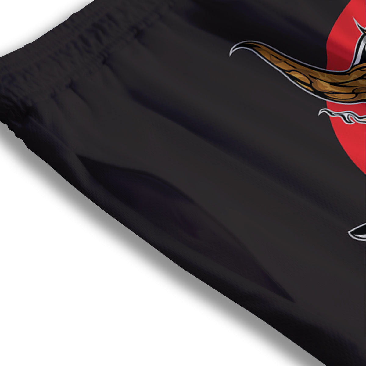 Samurai Demon Print Mesh Shorts