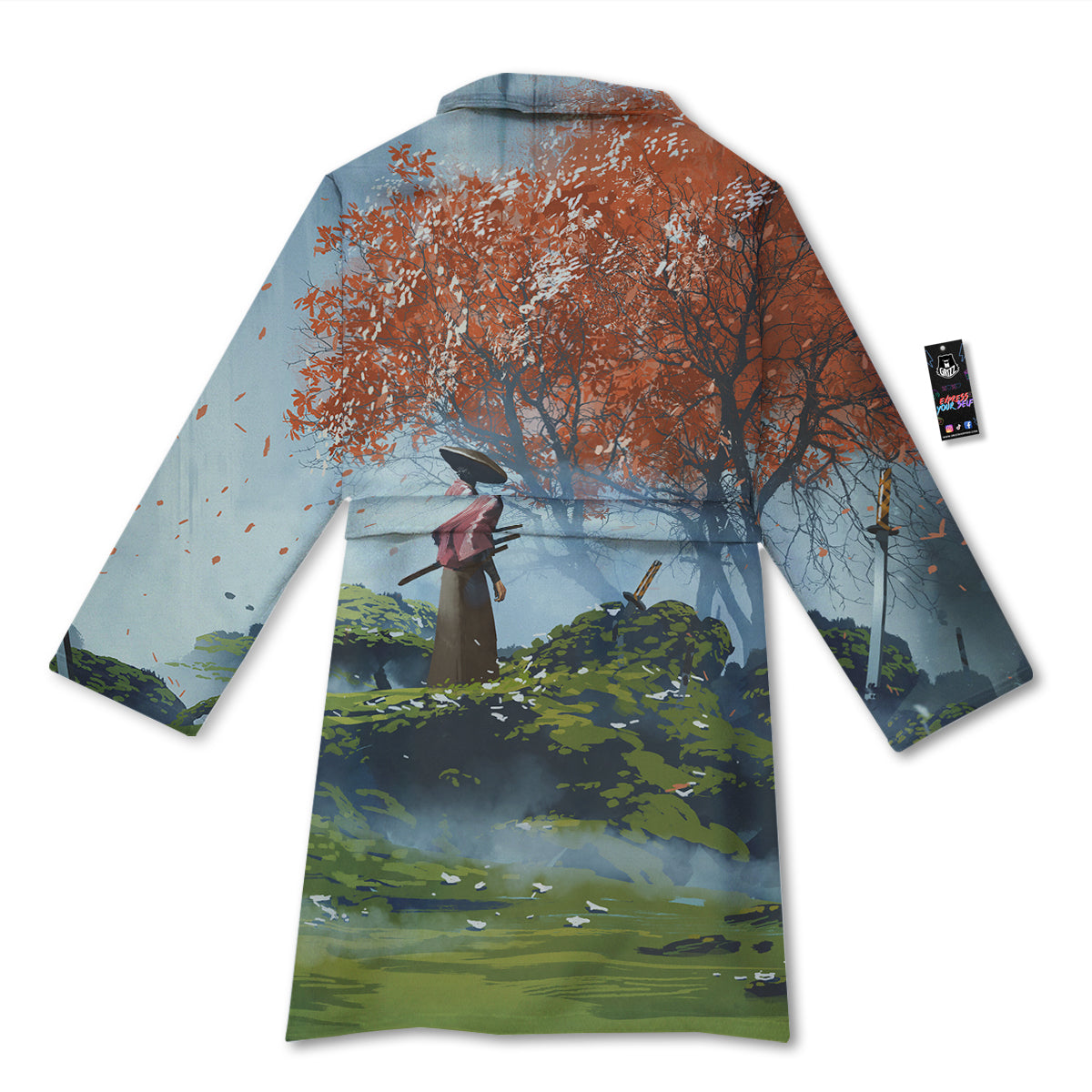 Samurai Fantasy Print Bathrobe-grizzshop
