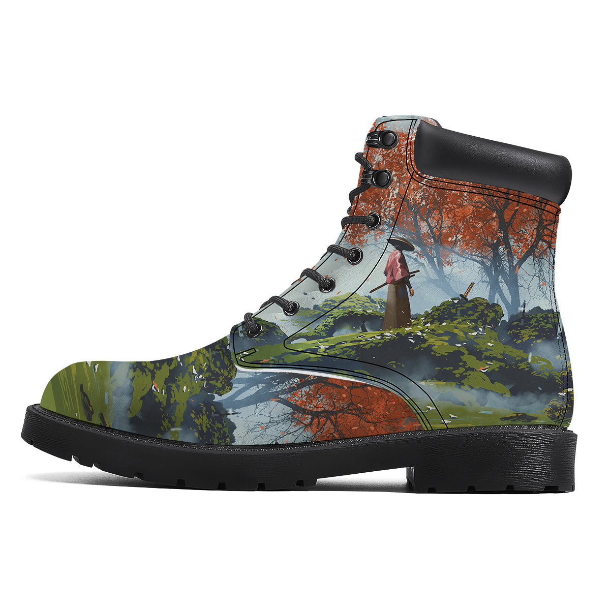 Samurai Fantasy Print Boots-grizzshop