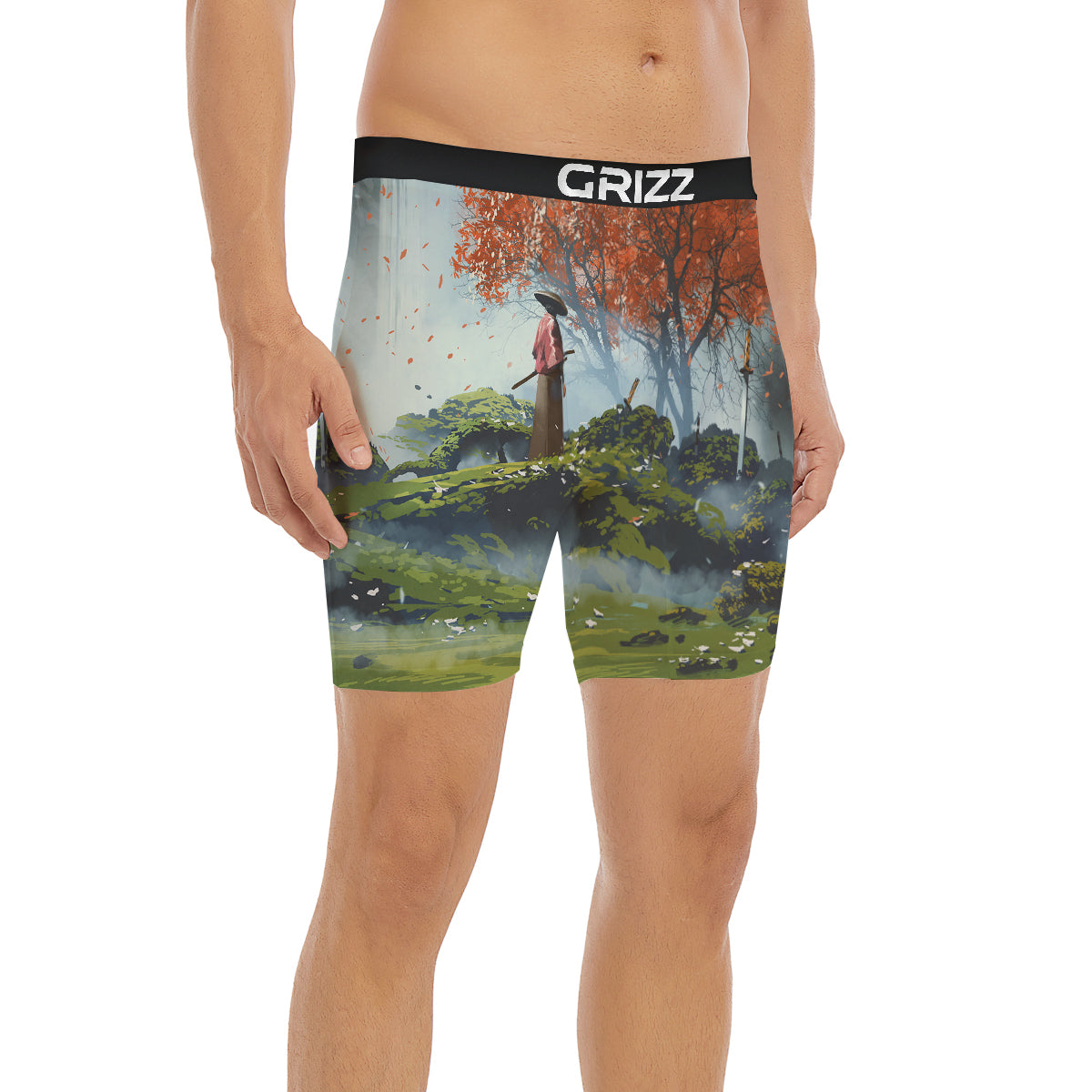 Samurai Fantasy Print Boxer Briefs-grizzshop