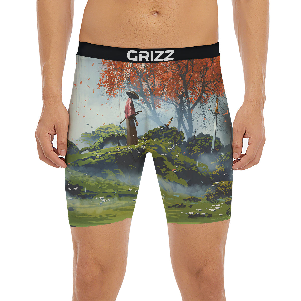 Samurai Fantasy Print Boxer Briefs-grizzshop