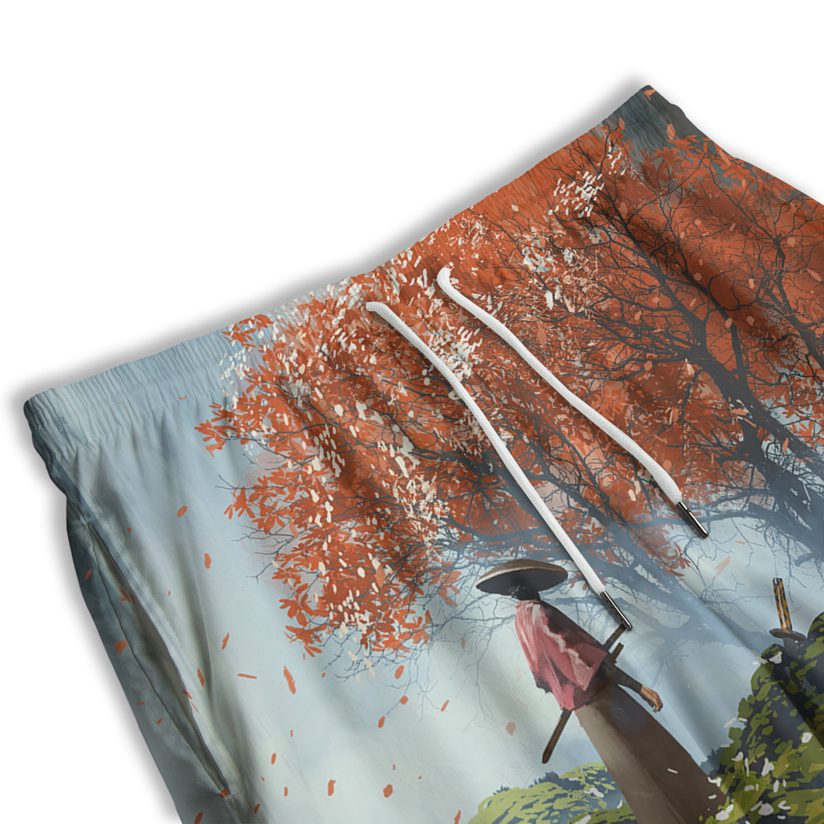 Samurai Fantasy Print Men's Athletic Shorts
