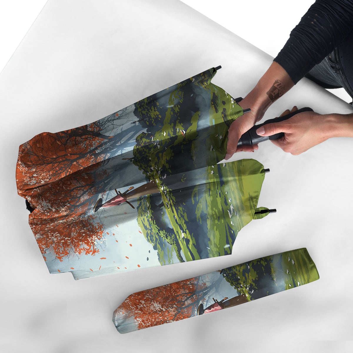 Samurai Fantasy Print Umbrella-grizzshop