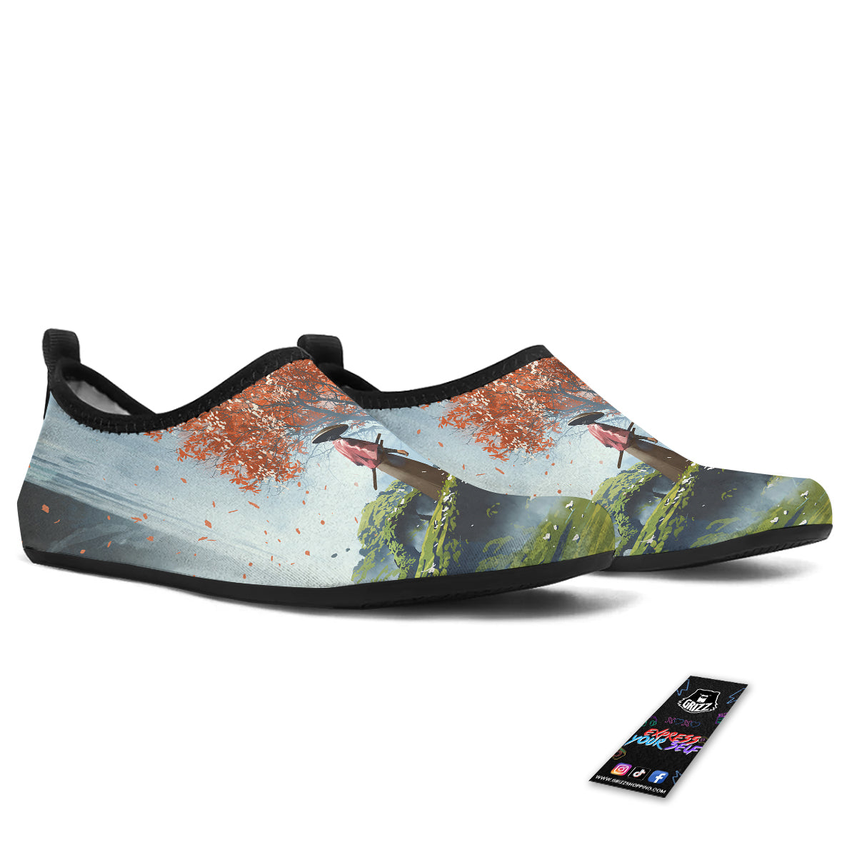 Samurai Fantasy Print Water Shoes-grizzshop