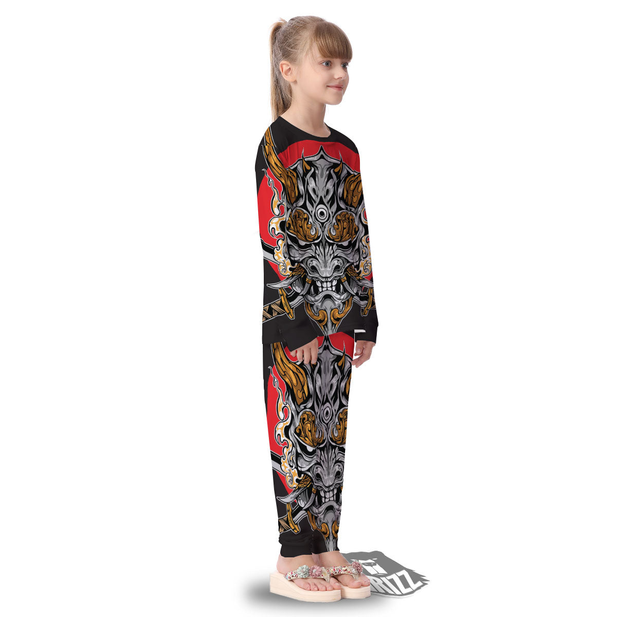 Samurai Ghost Japanese Print Kid's Pajamas-grizzshop