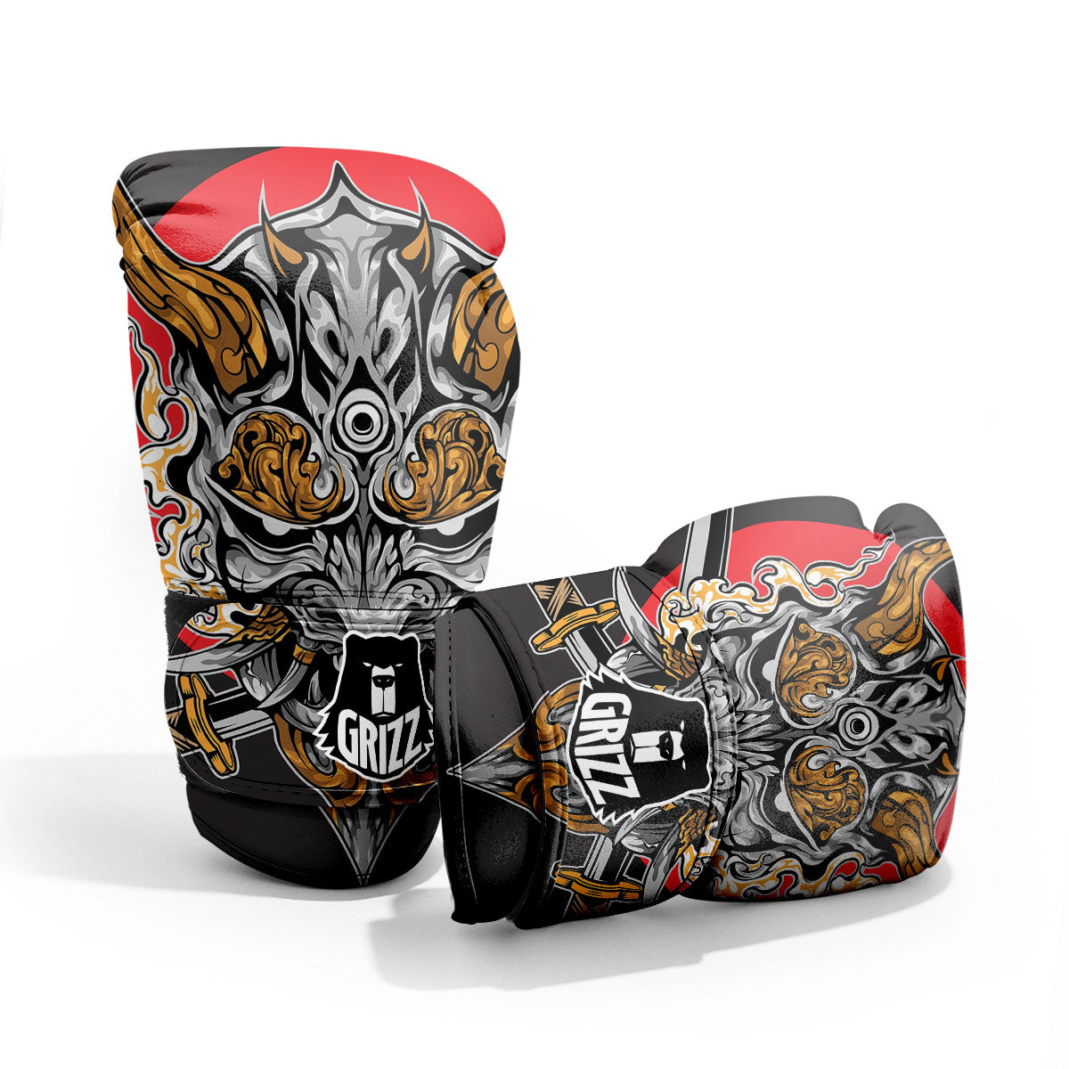 Samurai Ghost Japanese Print Pro Boxing Glove