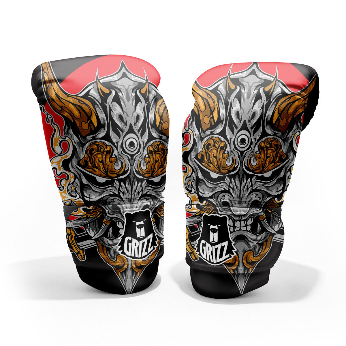 Samurai Ghost Japanese Print Pro Boxing Glove