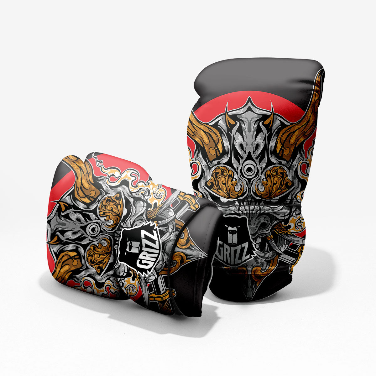 Samurai Ghost Japanese Print Pro Boxing Glove