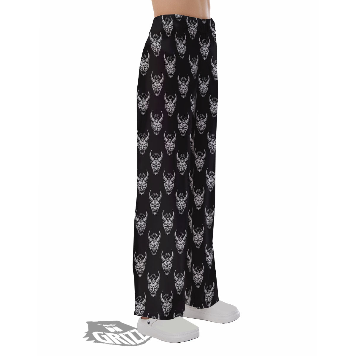 Samurai Ghost Mask Print Pattern Pajama Pants-grizzshop