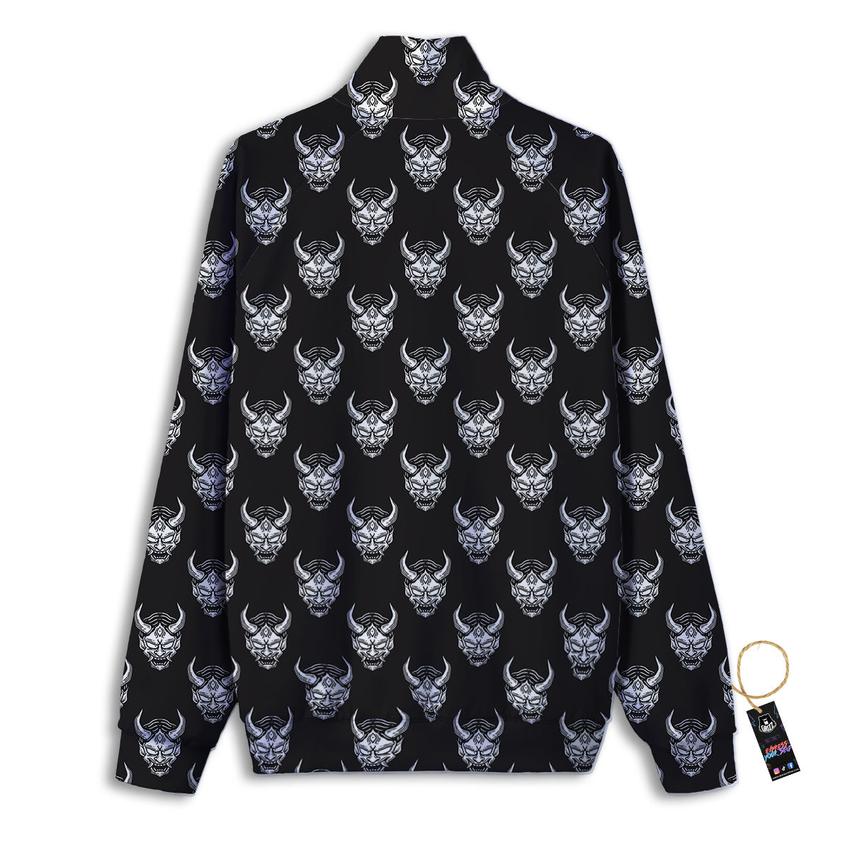Samurai Ghost Mask Print Pattern Track Jacket-grizzshop