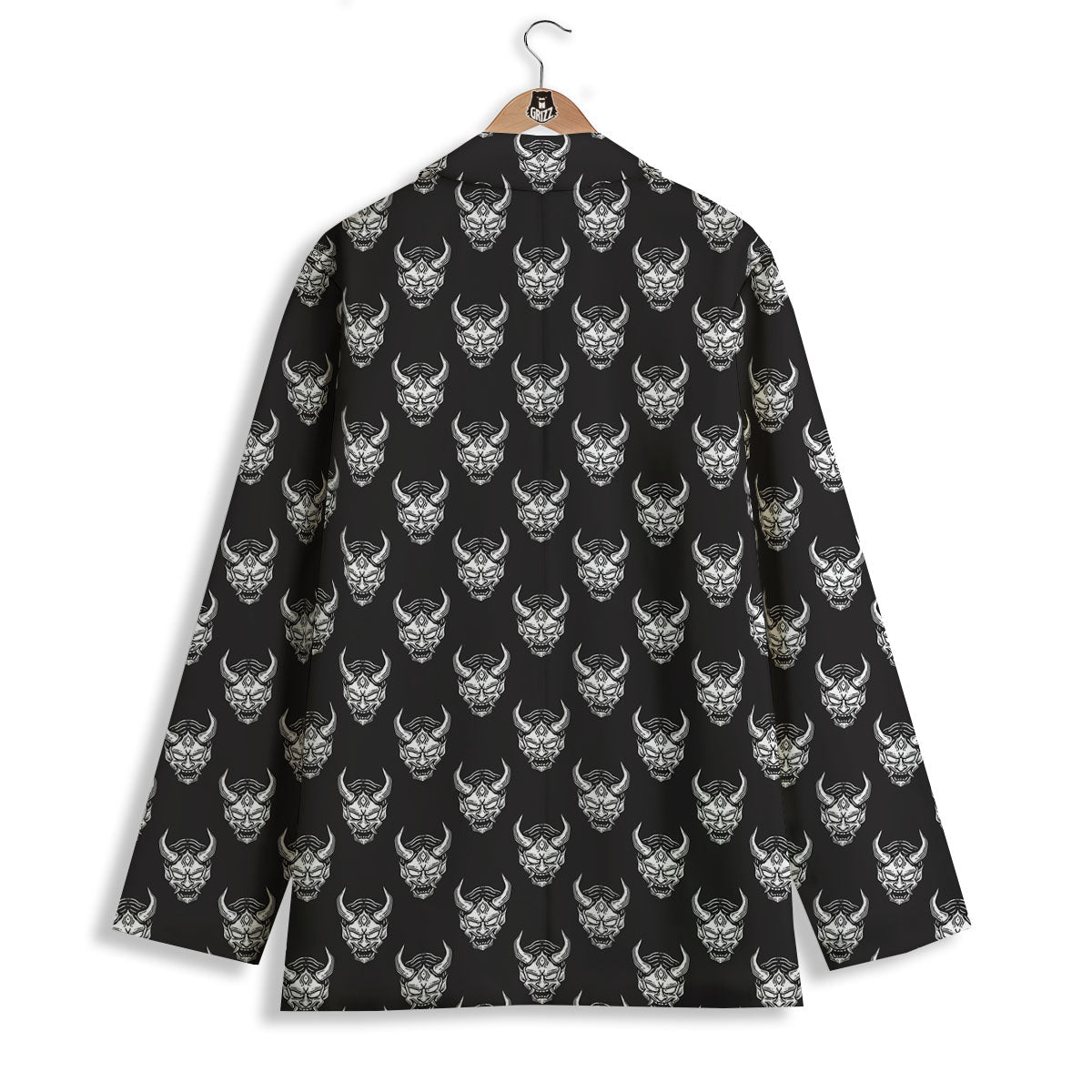 Samurai Ghost Mask Print Pattern Women's Blazer-grizzshop