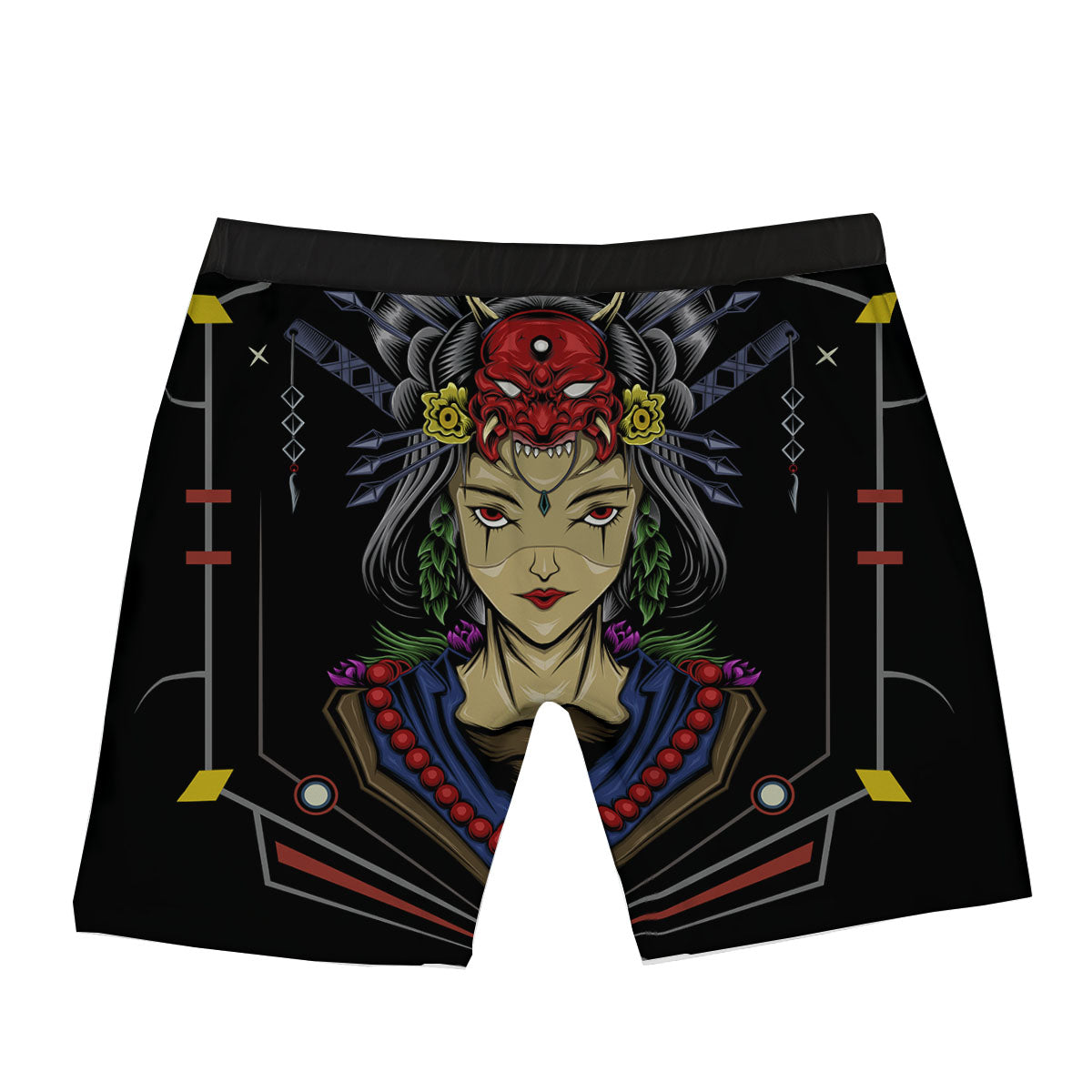 Samurai Girl Japanese Print Boxer Briefs-grizzshop