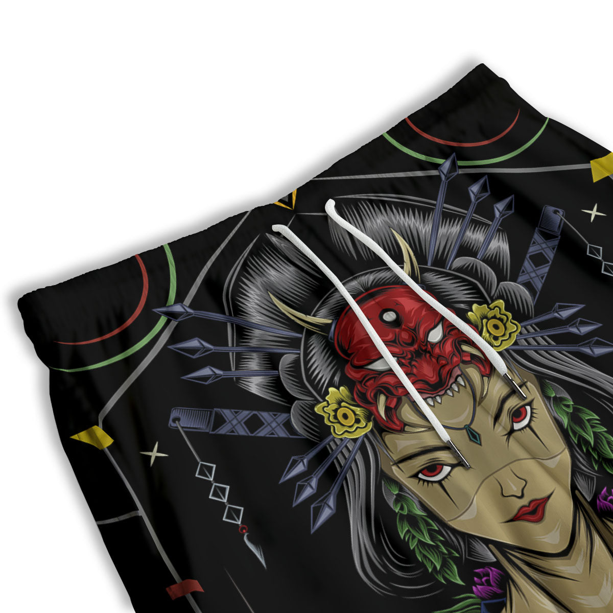 Samurai Girl Japanese Print Men's Athletic Shorts