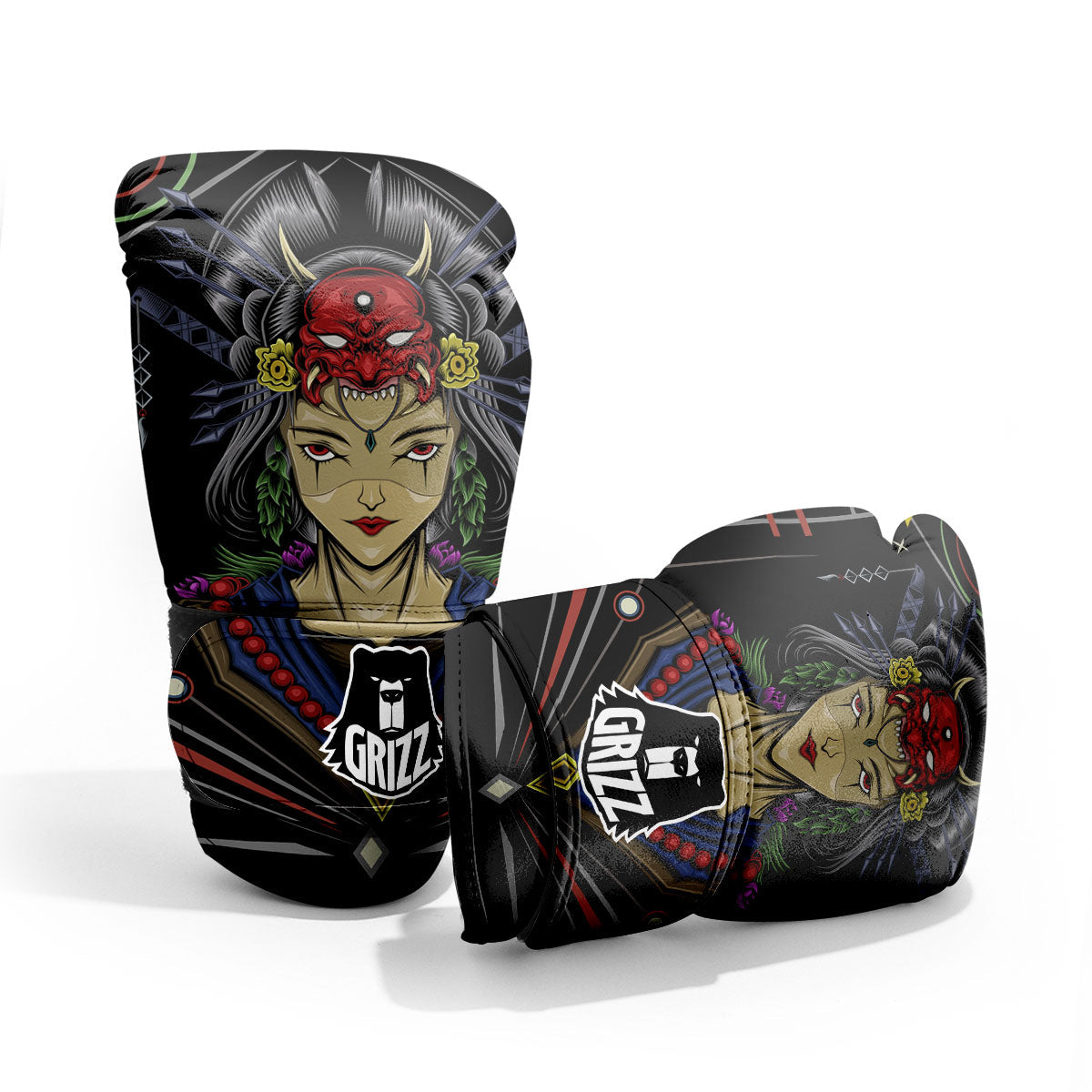 Samurai Girl Japanese Print Pro Boxing Glove