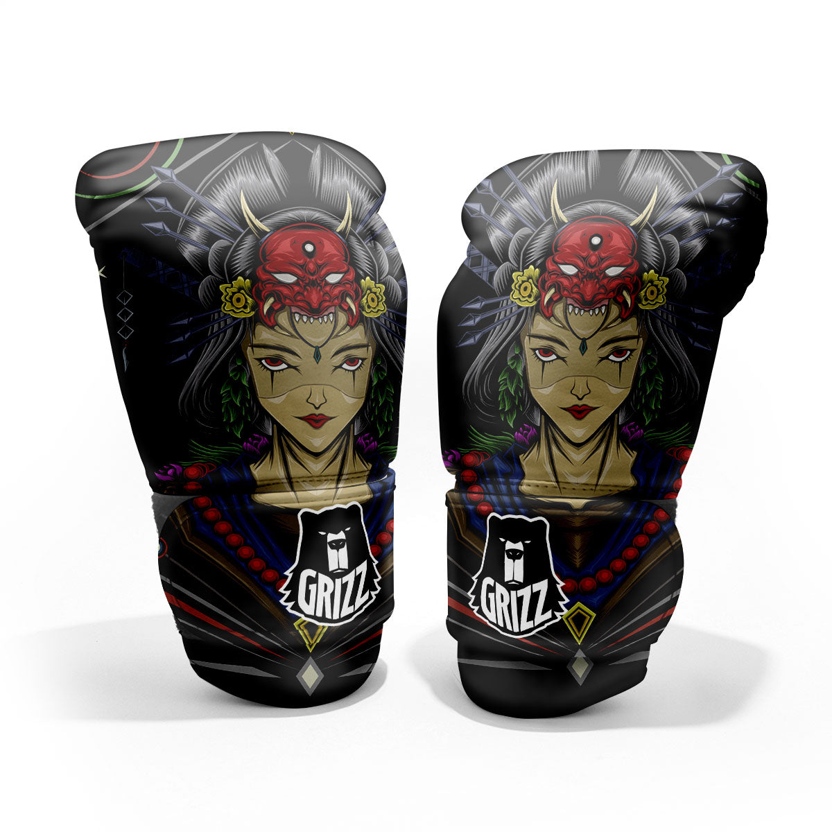 Samurai Girl Japanese Print Pro Boxing Glove