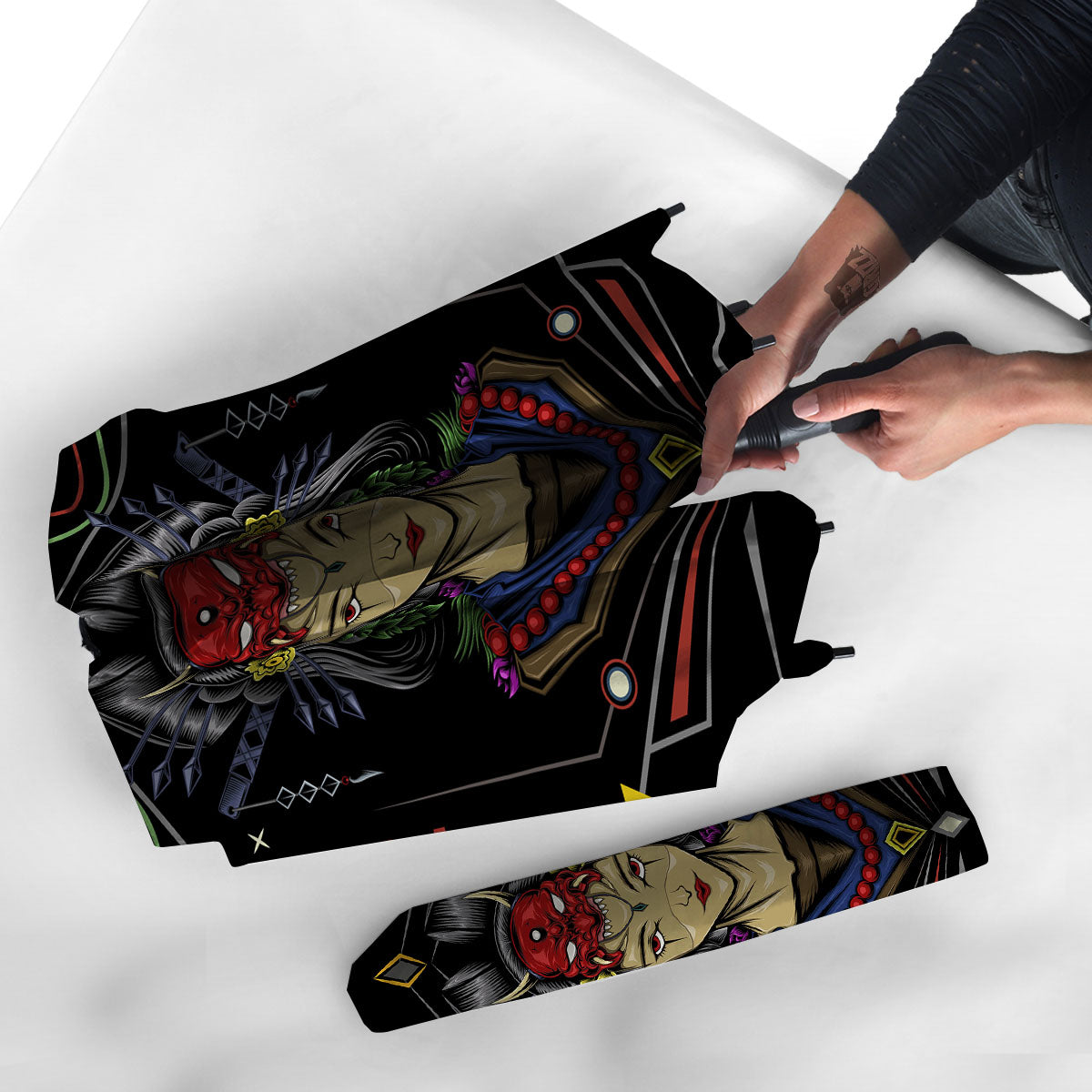 Samurai Girl Japanese Print Umbrella-grizzshop