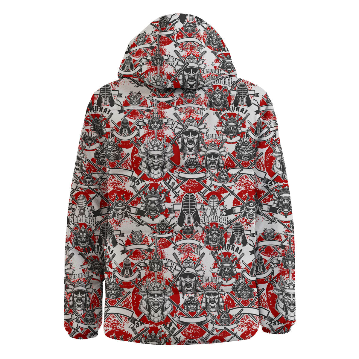 Samurai Japanese Print Pattern Down Jacket-grizzshop