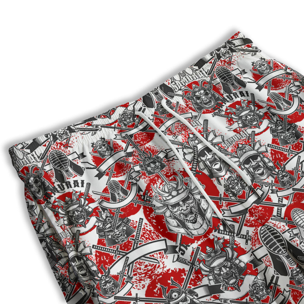 Samurai Japanese Print Pattern Men's Athletic Shorts