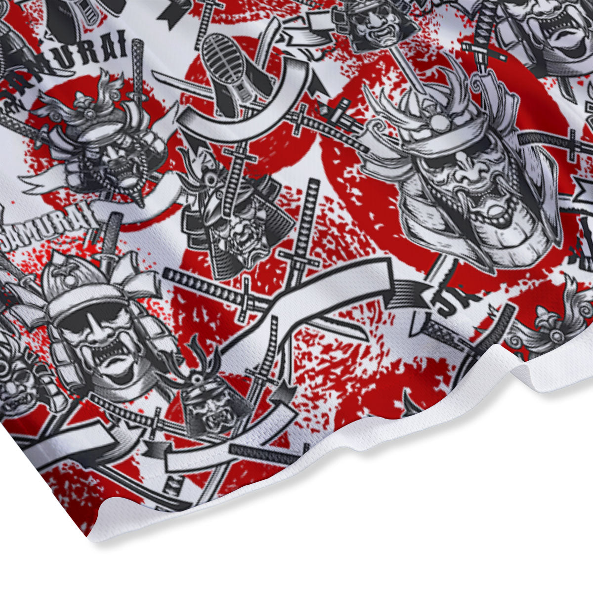 Samurai Japanese Print Pattern Mesh Shorts