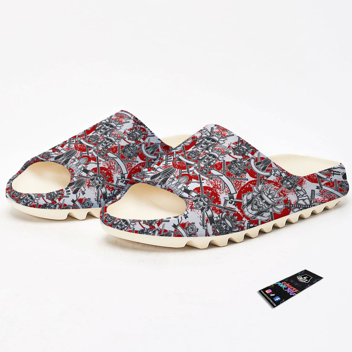 Samurai Japanese Print Pattern Sandals-grizzshop