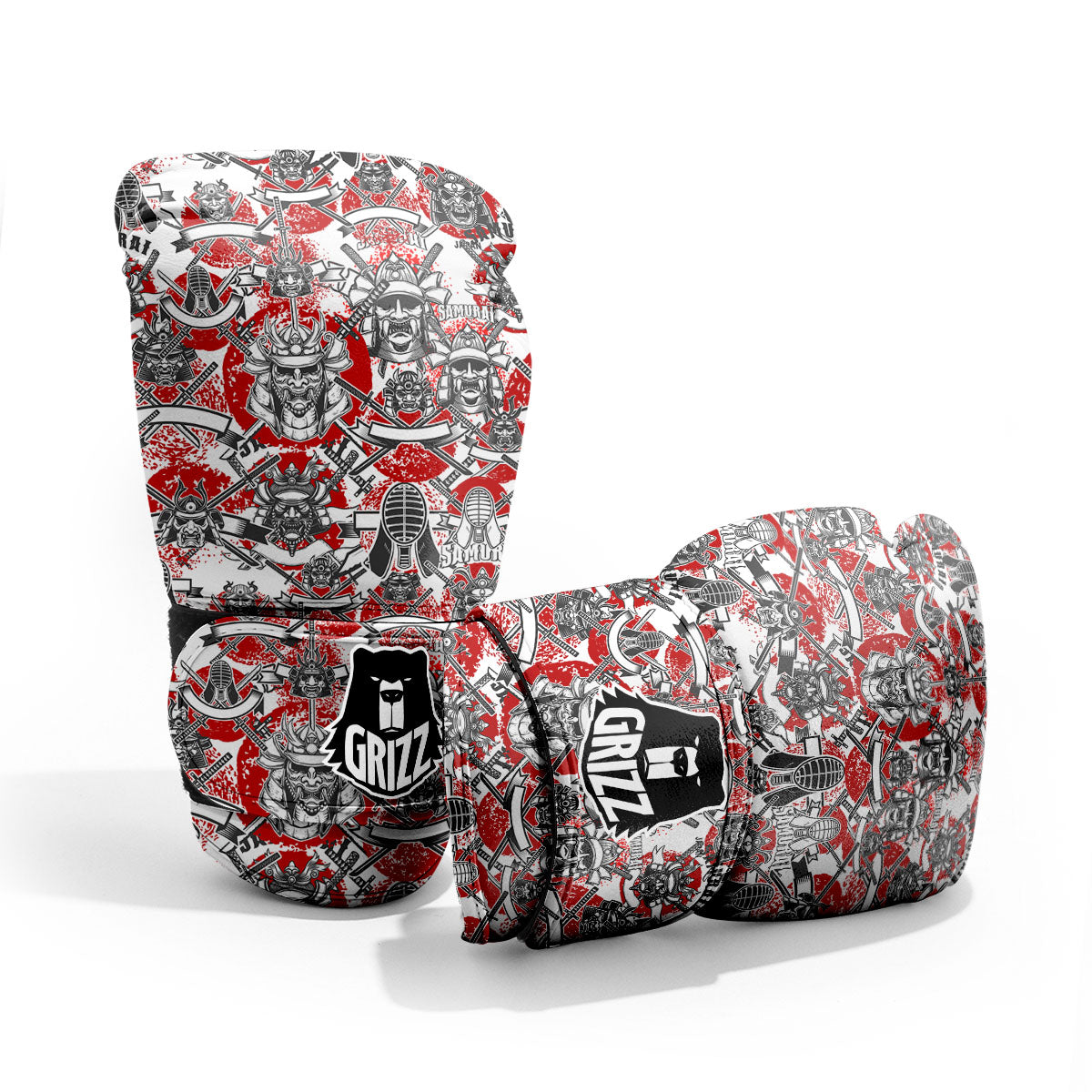 Samurai Japanese Print Pattern Pro Boxing Glove