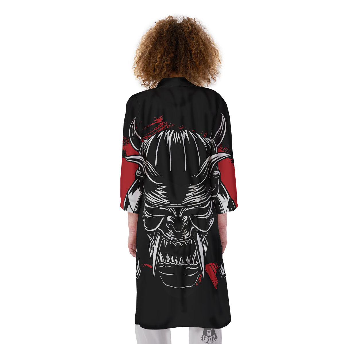 Samurai Mask Old Japanese Print Kimono-grizzshop