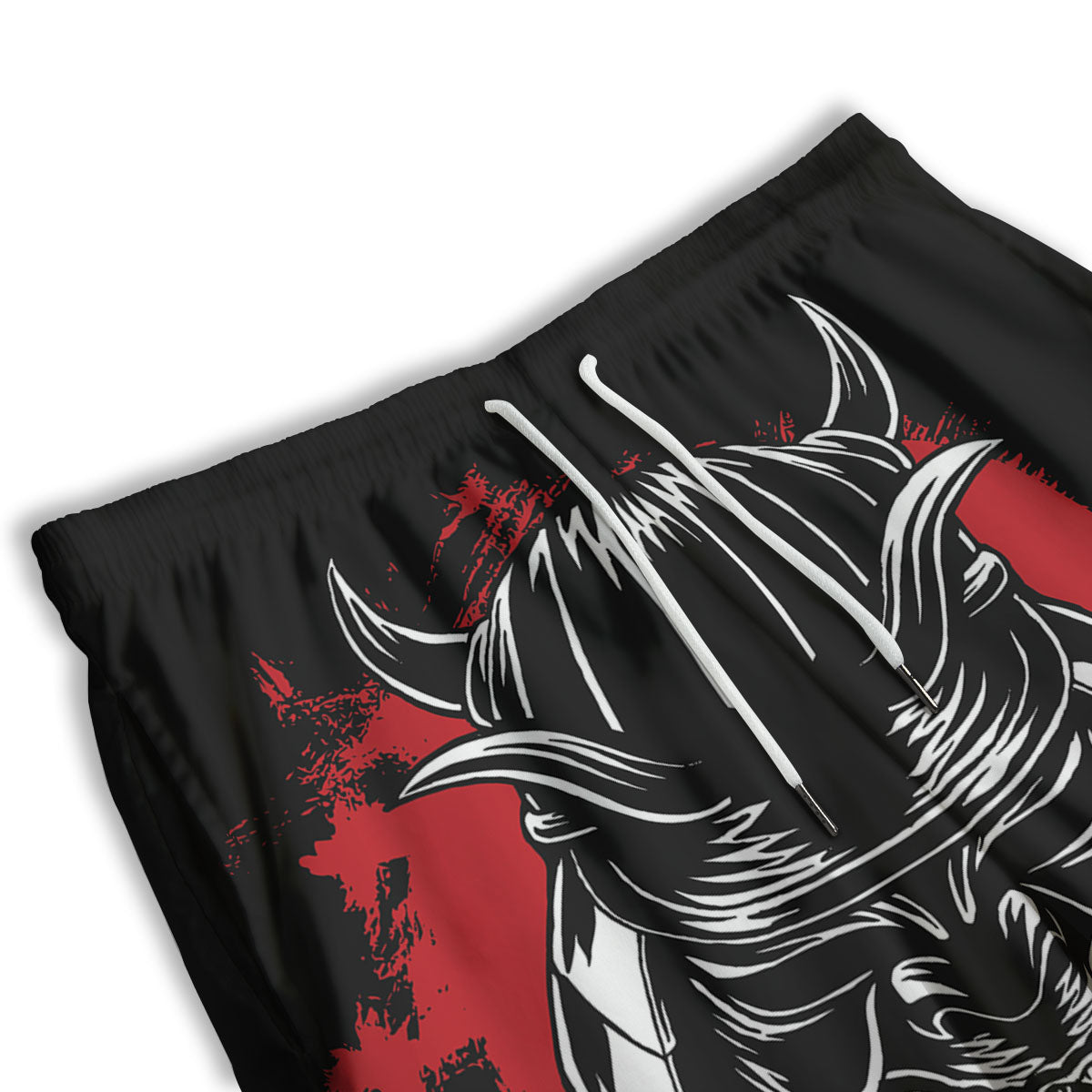 Samurai Mask Old Japanese Print Men's Athletic Shorts