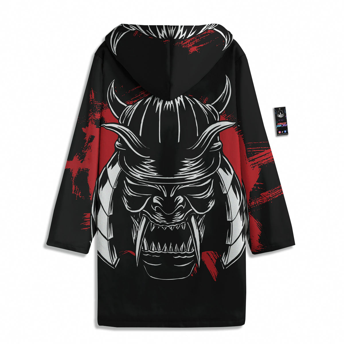 Samurai Mask Old Japanese Print Men's Windbreaker Jacket-grizzshop