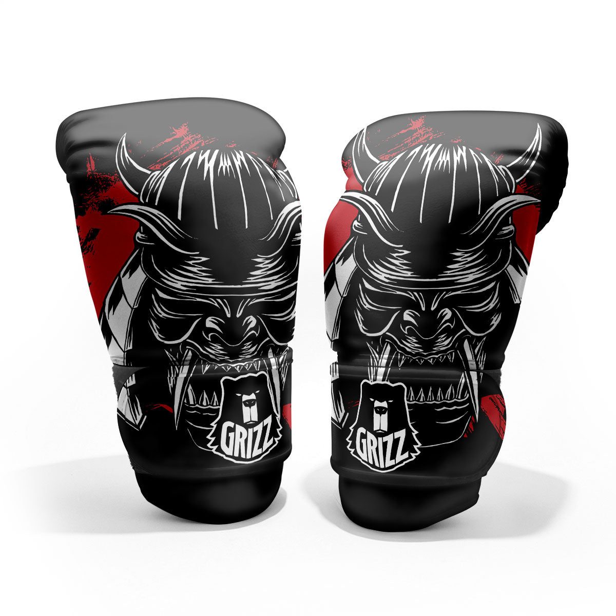 Samurai Mask Old Japanese Print Pro Boxing Glove