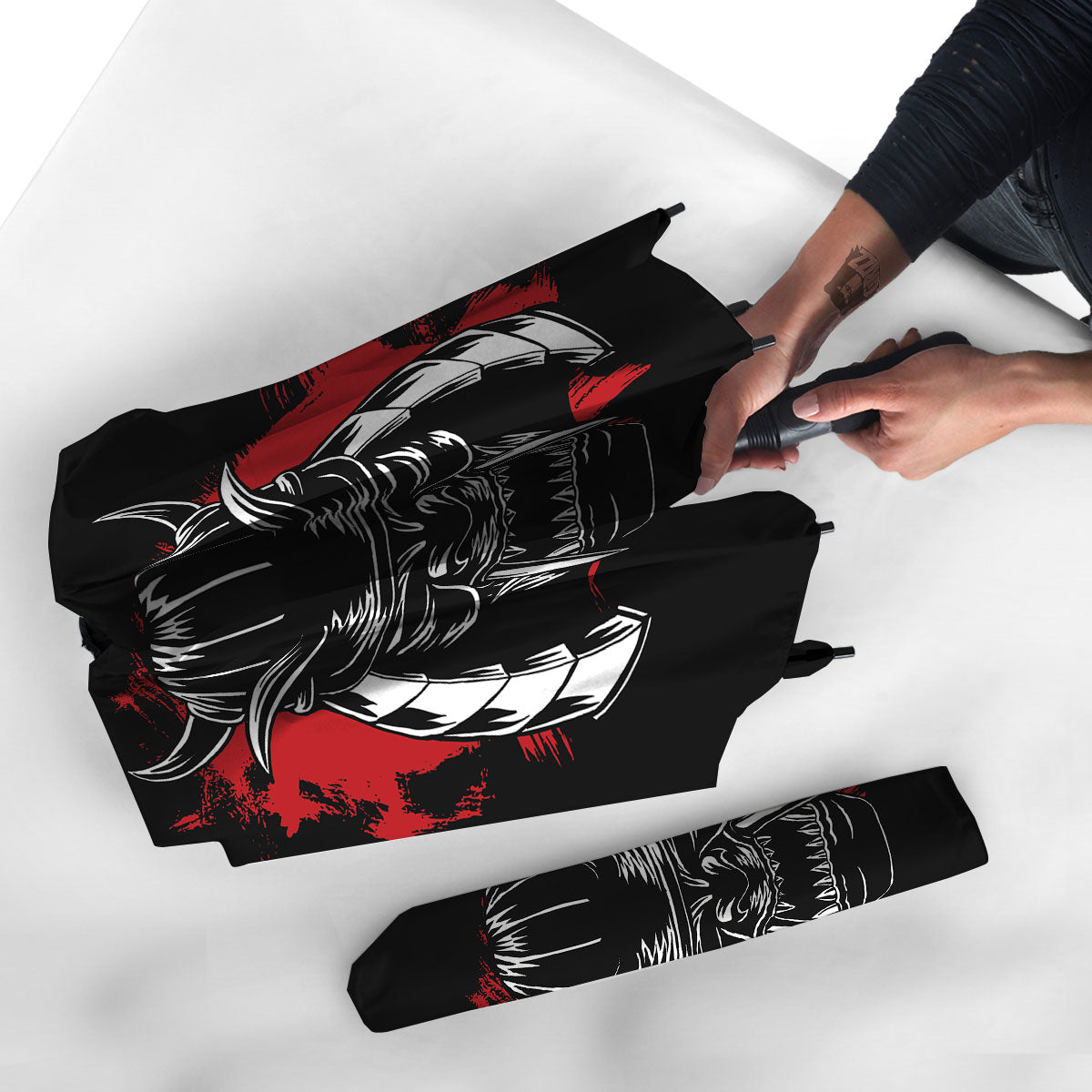 Samurai Mask Old Japanese Print Umbrella-grizzshop