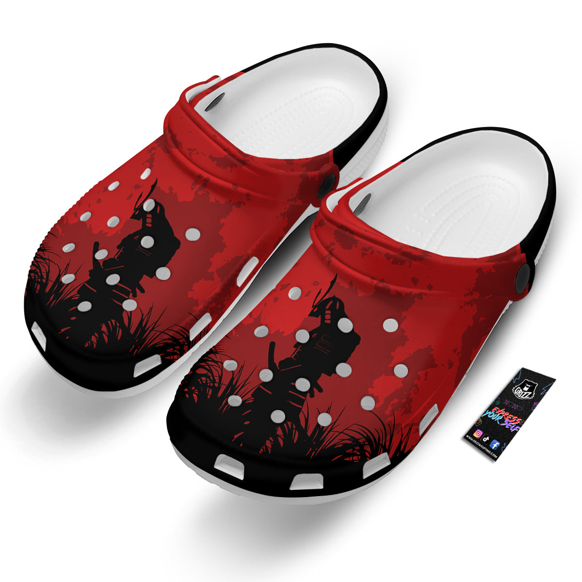 Samurai Red Sun Print Clog-grizzshop