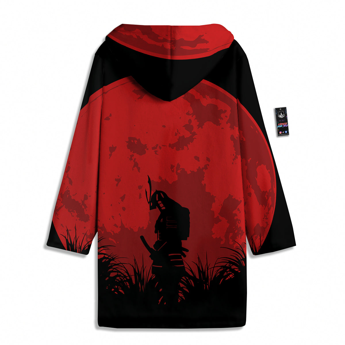 Samurai Red Sun Print Men's Windbreaker Jacket-grizzshop