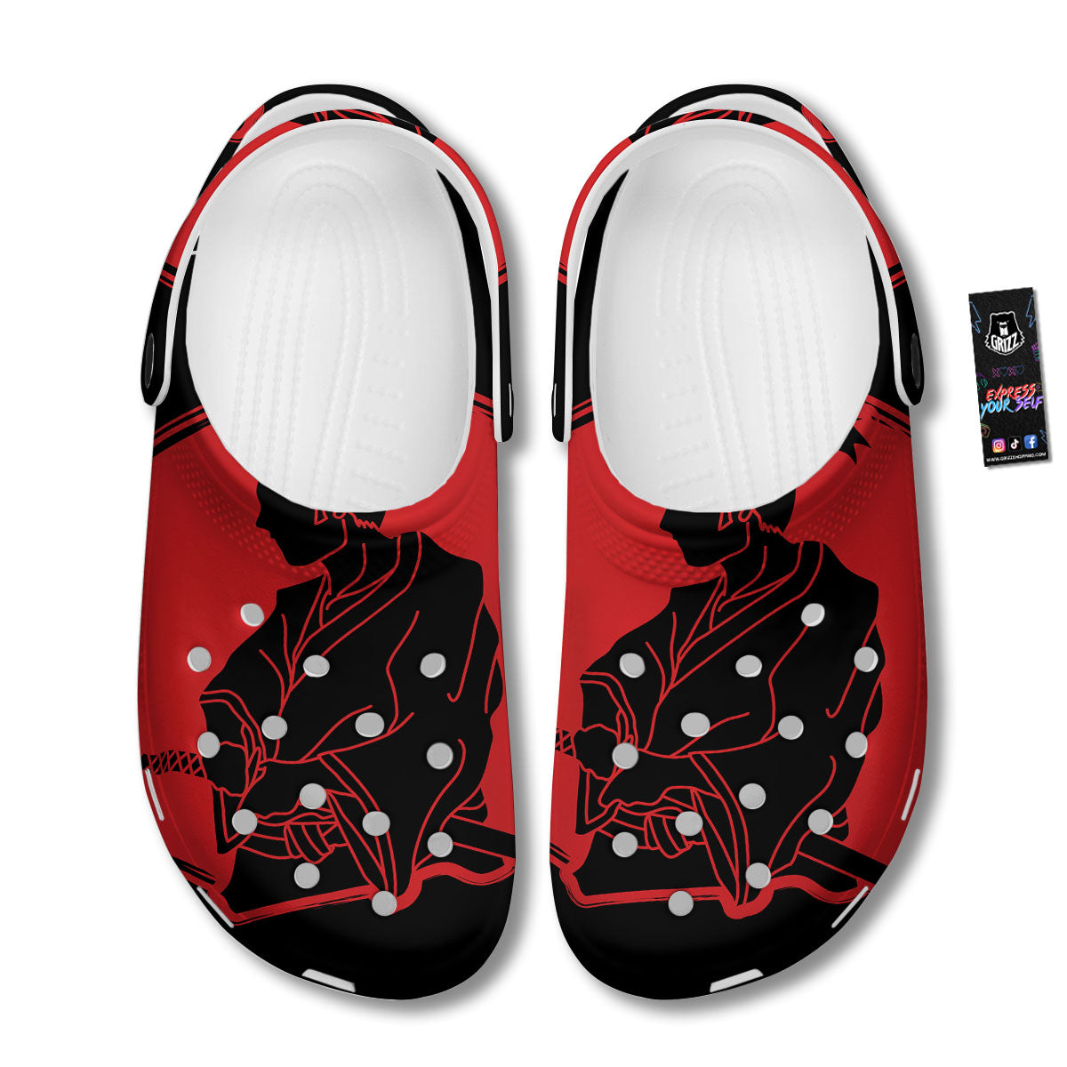 Samurai Red Sunset Print Clog-grizzshop