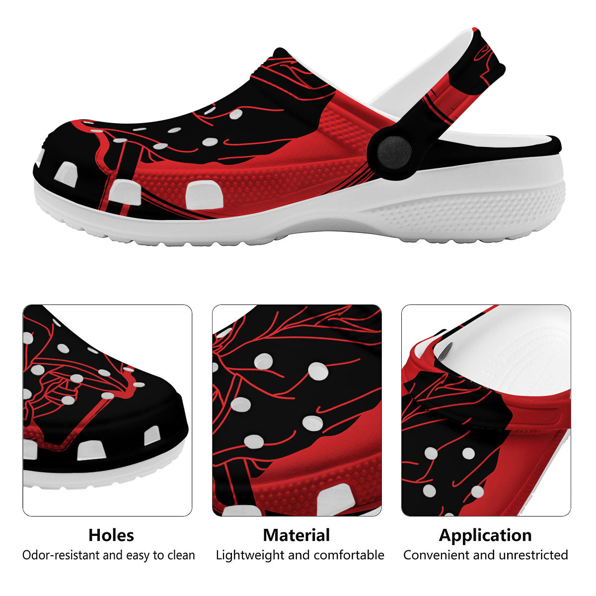Samurai Red Sunset Print Clog-grizzshop